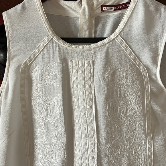 Comptoir de Cotonniers white embroidered top, sleeveless, euro 38/us4, EUC - Picture 2 of 9